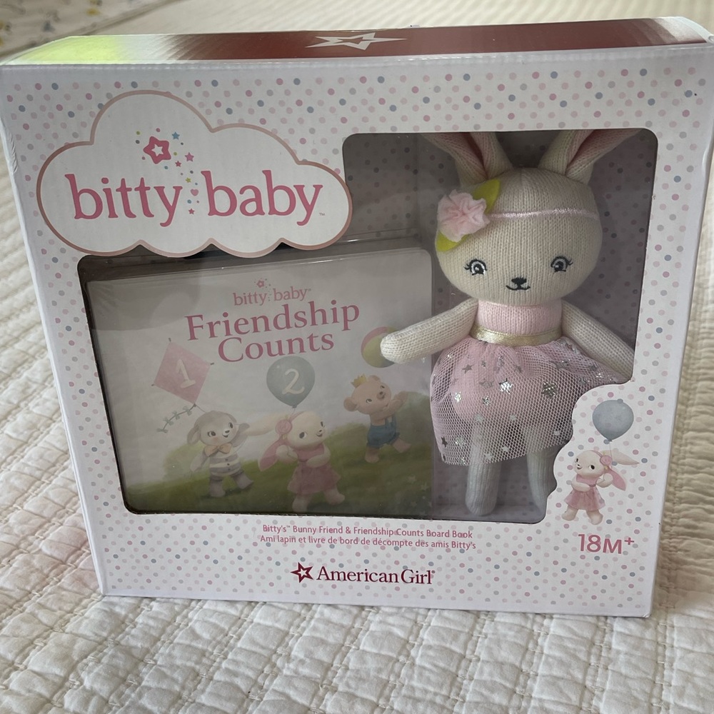 American Girl “Bitty Baby” Bunny Friend & Friendship Counts Board Book New